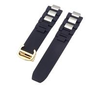 XTVKFWJAB Cinturino In Gomma Impermeabile Compatibile Con Cartier 21Th Century Series In Silicone Nero Bianco For Uomo E Donna, 20 X 10 Mm(Black gold)