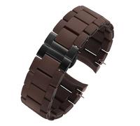 XTVKFWJAB Cinturino in gomma siliconica in acciaio compatibile con AR5890 AR5889 AR5858 AR5920 AR5868 AR8023 uomo 23mm donna 20mm cinturino orologio bracciale(Brown black buckle,20mm)