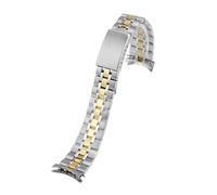 XTVKFWJAB Cinturino in metallo con estremità curva compatibile cinturino pieghevole Tudor Princes in acciaio inossidabile massiccio, accessori for bracciale da 13 mm, 17, 19 e 20(Silver Gold,13mm)