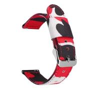 XTVKFWJAB Cinturino in nylon con motivo mimetico da 18 mm, 20 mm, 22 mm e 24 mm for Samsung Galaxy Watch 5, 4, Active 2, Sport, compatibile con Huawei GT 2/3.(Red Camo01,18mm)