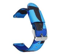 XTVKFWJAB Cinturino in nylon con motivo mimetico da 18 mm, 20 mm, 22 mm e 24 mm for Samsung Galaxy Watch 5, 4, Active 2, Sport, compatibile con Huawei GT 2/3.(Blue Camo01,20mm)