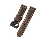 XTVKFWJAB Cinturino in pelle compatibile con cinturino Panerai Crazy Horse in pelle di mucca, cinturino sportivo da uomo, 20 mm, 22 mm, 24 mm, for Seiko e Casio(Dark Brown 02,22mm)