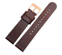 XTVKFWJAB Cinturino in pelle compatibile con Komono Nomos, impermeabile, anti-sudore, morbido e confortevole, da uomo, 18, 20, 22 mm, a sgancio rapido(Dark brown-Rose)