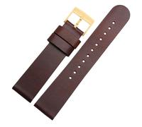 XTVKFWJAB Cinturino in pelle compatibile con Komono Nomos, impermeabile, anti-sudore, morbido e confortevole, da uomo, 18, 20, 22 mm, a sgancio rapido(Dark brown-Gold)