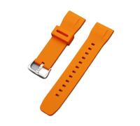 XTVKFWJAB Cinturino in silicone compatibile con Casio PROTREK Series PRG-650/650Y PRG-600 PRW-6600 GA-2000, cinturino impermeabile sportivo da uomo, 24 mm(Orange silver buckle)