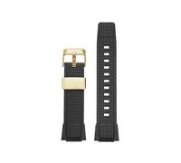 XTVKFWJAB Cinturino in TPU nero argento oro metallo/anello in gomma impermeabile cinturino fibbia ad ardiglione accessori for orologi compatibili con CASIO G-SHOCK MTG-B3000(B Black-G pin)