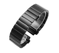 XTVKFWJAB Compatibile con cinturino da orologio uomo T2N720 T2N721 TW2R55500 T2N739 in acciaio inossidabile, 24 * 16 mm, bracciale in metallo estremità ad alette, nero e argento(Color A black)