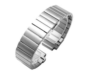 XTVKFWJAB Compatibile con cinturino da orologio uomo T2N720 T2N721 TW2R55500 T2N739 in acciaio inossidabile, 24 * 16 mm, bracciale in metallo estremità ad alette, nero e argento(Color A silver)