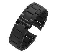 XTVKFWJAB Compatibile con cinturino da polso Armani AR5890/5891/5906/5905 uomo e donna, in silicone acciaio inossidabile, 20 mm, 23, bracciale nero, marrone bianco(Black black,20mm for lady)