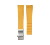 XTVKFWJAB CTS Watch Band Compatible With Rolex Water Ghost Compatible With Omega Liquid Silicone Strap 20 22mm Cut To Size Fast Release Adjustable Universal Ban(Yellow-silver,20mm)