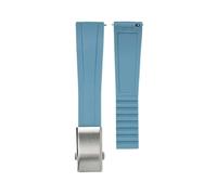 XTVKFWJAB CTS Watch Band Compatible With Rolex Water Ghost Compatible With Omega Liquid Silicone Strap 20 22mm Cut To Size Fast Release Adjustable Universal Ban(Light blue-silver,22mm)