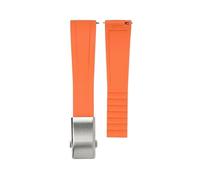 XTVKFWJAB CTS Watch Band Compatible With Rolex Water Ghost Compatible With Omega Liquid Silicone Strap 20 22mm Cut To Size Fast Release Adjustable Universal Ban(Orange-silver,22mm)