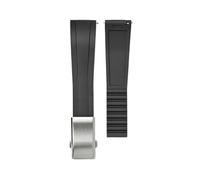 XTVKFWJAB CTS Watch Band Compatible With Rolex Water Ghost Compatible With Omega Liquid Silicone Strap 20 22mm Cut To Size Fast Release Adjustable Universal Ban(Black-silver,20mm)