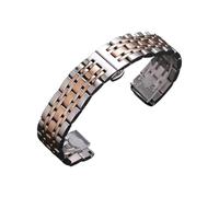 XTVKFWJAB Stainless Steel Wacth Strap Compatible With Tissot Compatible With Citizen For Armani Watch Band(Silver Rose Gold,14mm)