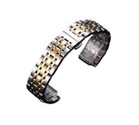 XTVKFWJAB Stainless Steel Wacth Strap Compatible With Tissot Compatible With Citizen For Armani Watch Band(Silver Gold,16mm)