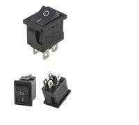 XTVVTODJXT 100pcs KCD1 Boat Rocker Switch 4Pin 2Pin 3Pin 21 * 15mm ON-off Black 6A/250V 10A/125V AC with Red Green Light Switch(Black 4Pin,100 PCS)