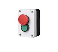 XTVVTODJXT 2P Two Position 10A Emergency Stop Reset Green Push Button Box Switch Industrial Control Power No NC