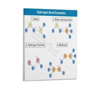 XTVVTODJXT Advanced Chemistry Poster Hydrogen Bonding Intermolecular Forces Chart for Study Room Office(Unframed,16x24inch(40x60cm))