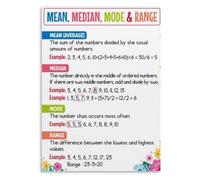 XTVVTODJXT Basic Statistics Terms Mean Median Mode Range Data Analysis Formula Guide Metal Wall Sign for Homeschool Math Room Study Decor 8 X 12 inch