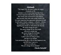 XTVVTODJXT Christian Attitude Is Everything Wall-Art, Inspirational Quote Print on Canvas for Positivity, Motivational Decor for Desk, Office & Living Room(Framed,16x24inch(40x60cm))