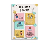 XTVVTODJXT Educational Poster Classroom Rules Cleanliness Cooperation Canvas Wall-Art for Teachers School(Unframed,16x24inch(40x60cm))