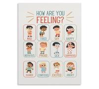 XTVVTODJXT How Are You Feeling Today Poster - Emotions Canvas Wall-Art for Home Decor(Framed,08x12inch(20x30cm))