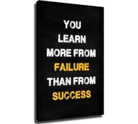 XTVVTODJXT Motivational Quote You Learn More From Failure Than From Success Inspirational Poster Wall-Art for Home Office(Framed,12x18inch(30x45cm))