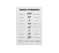 XTVVTODJXT Music Theory Educational Poster, Dynamics and Note Values Reference Guide, Classroom Wall-Art for Beginners, Studio(Unframed,08x12inch(20x30cm))