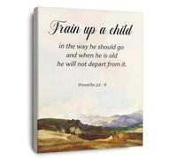 XTVVTODJXT Proverbs 22:6 Wall-Art, Train Up a Child in the Way He Should Go, Christian Bible Verse Print, Parenting Gift(Unframed,12x18inch(30x45cm))
