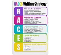 XTVVTODJXT RACES Writing Method Poster, ELA Educational Anchor Chart, Classroom Wall-Art for Teachers, Homeschool(Framed,16x24inch(40x60cm))