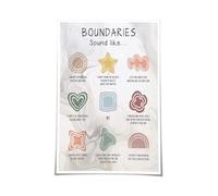 XTVVTODJXT Setting Boundaries Mental Health Poster, Office Wall-Art with Inspirational Quote, Canvas Decor for Home and Bedroom(Framed,08x12inch(20x30cm))