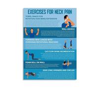 XTVVTODJXT Stretching Exercises Poster for Neck Pain and Posture Canvas Wall-Art Decor(Framed,08x12inch(20x30cm))