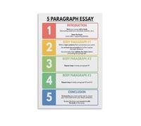 XTVVTODJXT The 5 Paragraph Essay Guide, Writing Process Chart, Educational for Classroom, Study Room(Unframed,08x12inch(20x30cm))