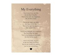 XTVVTODJXT Vintage Love Poem Wall-Art - You're My Everything Distressed Parchment Print for Wedding Anniversary Decor(Unframed,16x24inch(40x60cm))
