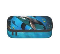 XTYGETY 3D Underwater World Fish Dolphi Oxford Astuccio Matita Astuccio Astuccio Pennarello Astuccio Portapenne Ufficio College Pen Storage