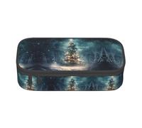 XTYGETY Albero di Natale neve Oxford panno matita caso matita sacchetto marcatore astuccio matita borsa ufficio college penna stoccaggio