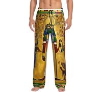XTYGETY Antico Egitto Tribe Serie Stampa Degli Uomini Pantaloni Pigiama Pantaloni Del Pigiama Morbido Sonno Pantaloni Per Gli Uomini Lounge Pant Per La Casa Comfort, Nero , L