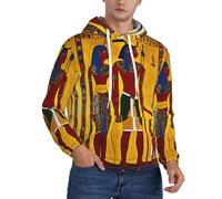 XTYGETY Antico Egitto Tribe Series Stampa Adulto Uomini Felpe Pullover Morbido Felpa Con Tasche Per Gli Uomini, Nero , L