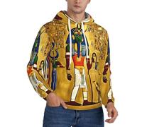 XTYGETY Antico Egitto Tribe Series Stampa Adulto Uomini Felpe Pullover Morbido Felpa Con Tasche Per Gli Uomini, Nero , L