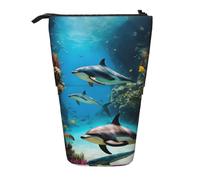 XTYGETY Astuccio telescopico in tessuto Oxford 3D con pesci e delfi subacquei, pratico e versatile