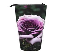 XTYGETY Astuccio telescopico nero in tessuto Oxford, con rose nere, astuccio per matite e matite, comodo e versatile