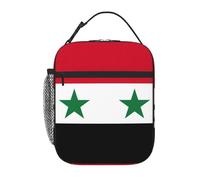 XTYGETY Bandiera della Repubblica Araba Siriana Stampa Isolata Lunch Box per Donne Uomini Riutilizzabile Tote Lunch Bags Ufficio Lavoro Viaggio Lunchbox