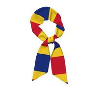 XTYGETY Bandiera della Romania, elegante sciarpa in raso, bandana, sciarpa di seta, accessorio alla moda versatile per ogni occasione, Nero , Etichettalia unica