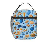 XTYGETY Blue Food01 - Contenitore termico per il pranzo, per donne e uomini, riutilizzabile, per ufficio, lavoro, viaggi, pranzo