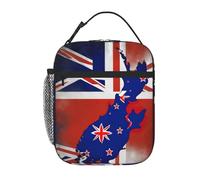 XTYGETY Borsa portapranzo isolata con stampa astratta della Nuova Zelanda Map04, per donne e uomini, riutilizzabile, per ufficio, lavoro, viaggi, pranzo