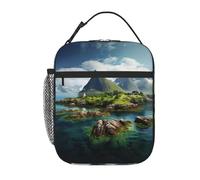 XTYGETY Borsa portapranzo isolata con stampa delle isole norvegesi, per donne e uomini, riutilizzabile, per ufficio, lavoro, viaggi, pranzo