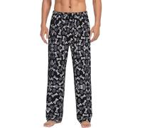 XTYGETY Cane Cucciolo Impronta Di Stampa Degli Uomini Pantaloni Del Pigiama Pantaloni Del Pigiama Morbido Sonno Pantaloni Per Gli Uomini Lounge Pant Per La Casa Comfort, Nero , L
