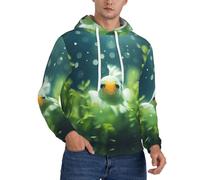 XTYGETY Carino Pesce Stampa Adulto Uomo Pile Felpe Felpe Felpe Pullover Morbido Felpa Con Tasche Per Gli Uomini, Nero , M