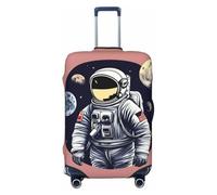 XTYGETY Copertura per bagagli con stampa astronauta sulla luna 1, copertura protettiva per valigie da 45-81 cm, essenziale da viaggio, Nero , S