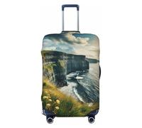 XTYGETY Copertura per bagagli con stampa di Clare The Cliffs in Irlanda Outdoors County, adatta per valigie da 45-81 cm, Nero , L